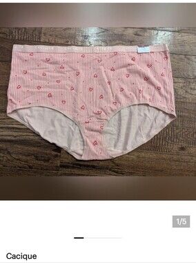 New Lane Bryant CACIQUE COTTON FULL BRIEF Plus Size 26/28 4x  Pink Heart Panties